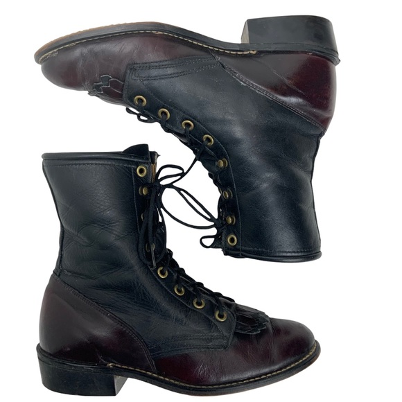 Laredo Shoes - Vintage Laredo Two Tone Roper Boots Women's Sz 7M USA Made. Size 27